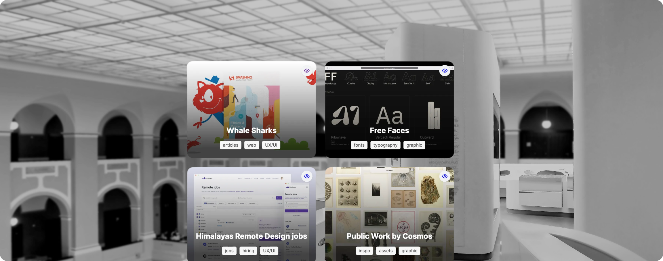 Deux Machina interface collage in a browser environment